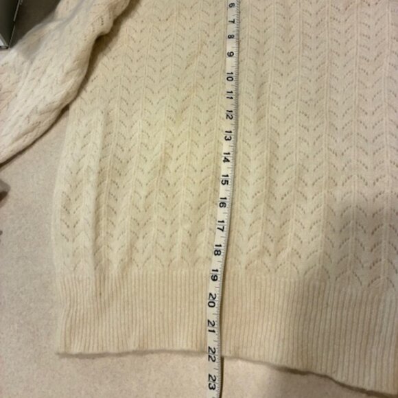 iB Diffusion Vtg Women's Wool Angora Cream Boatneck Off The Shoulder Sweater L - Picture 6 of 7